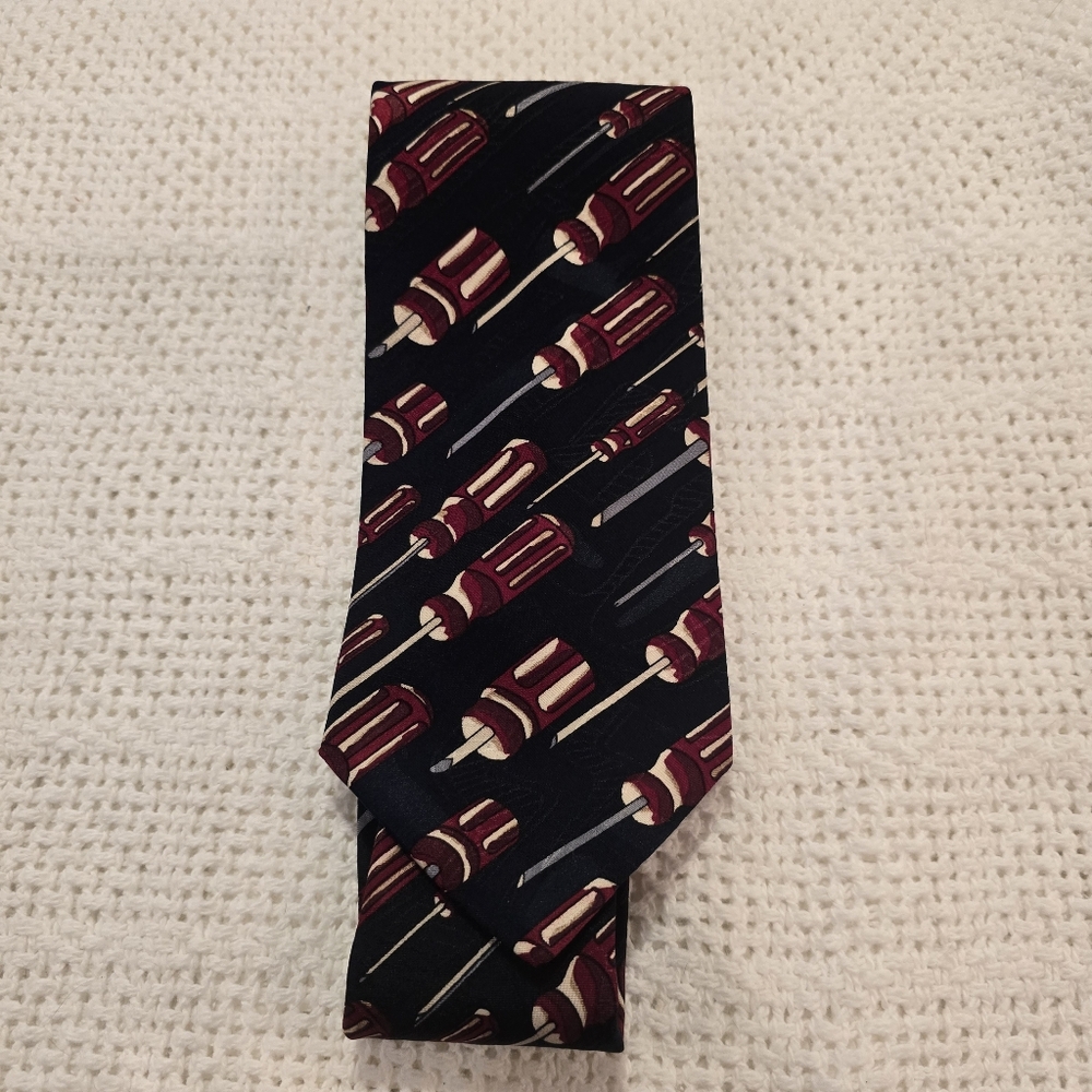 FIRM Home Improvement Flying Screwdrivers Mens Tie